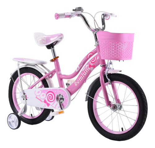 Bicicleta Entrenadora Para Niños Aeiou Qk-20 Canastilla R12 Color Rosa Tamaño Del Cuadro 12