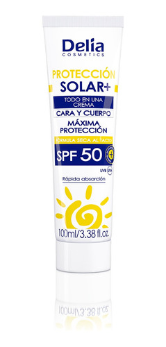 Rostro & Cuerpo - Crema Protectora Solar Spf50 Delia 100ml