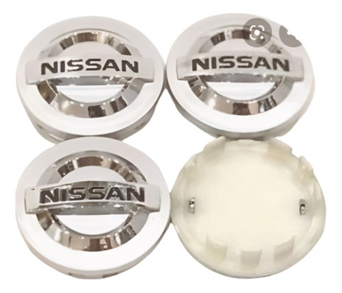 4 Tapas Llanta Central Nissan 54 Mm Plata Nuevas