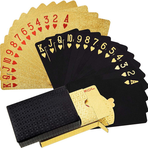  Mazos De Cartas De Negro Y Oro Que Juegan Cartas De Pã...