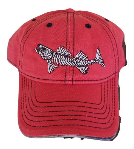 Gorra Cap Gastada Vintage Skull Fish Pesca Importada