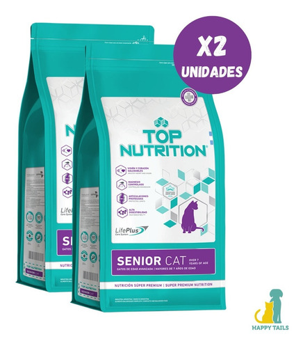 Top Nutrition Gato Senior/senior Cat 2 X 2 Kg - Happy Tails