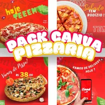 Comprar Pack Canva Pizzaria  +200 Artes Editáveis (canva)