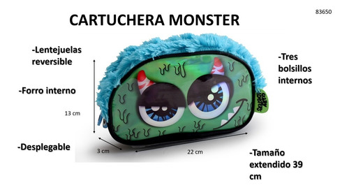 Cartuchera Monsters Acrílico Efectos Pelo 83650 Cuota