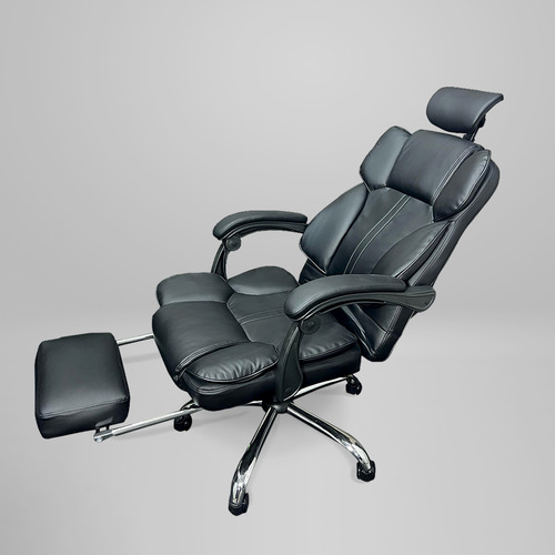 Silla Gamer Con Apoya Pies Respaldo Apoya Cabeza C113 Color Negro Material del tapizado Cuero sintético