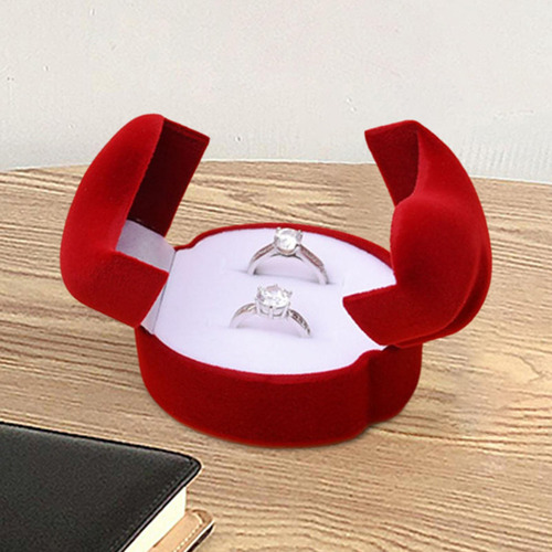 Caja De Anillos De Boda Con Corazón, Estuche De Joyería