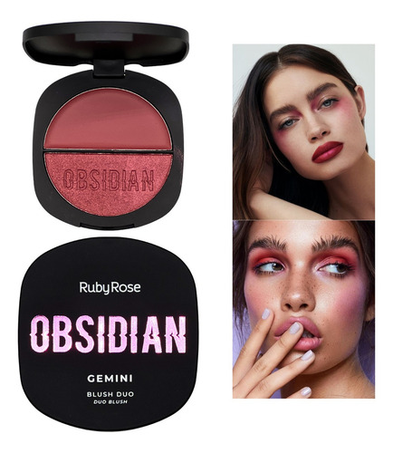 Blush Duo Gemini Obsidian Textura Confortável - Ruby Rose Tom Da Maquiagem Og04