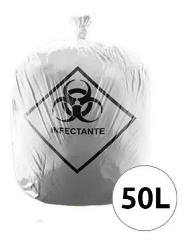 Imagem 2 de 2 de Saco P/ Lixo Hospitalar Infectante 50lt Pct 100 Un 63x80cm