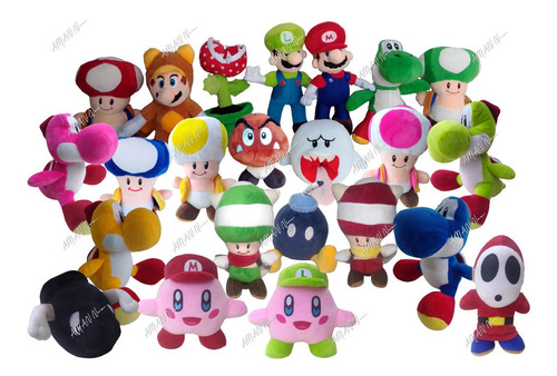 Paquete Peluches Mario Bros 25cm Mod. Paq. 3 Piezas A Elegir