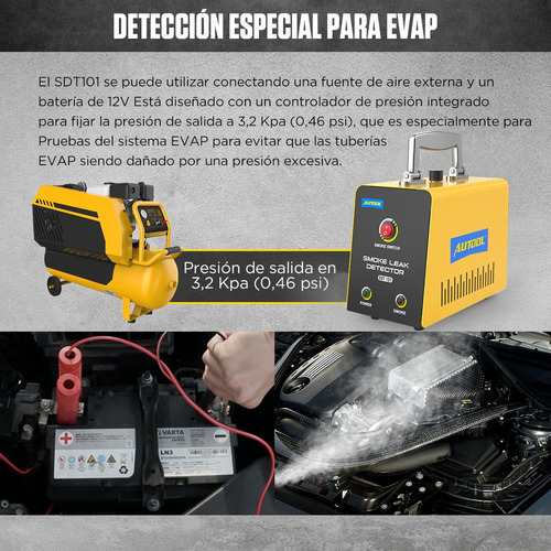 . Autool Sdt101 Localizador De Fugas De Humo Evap Automotriz