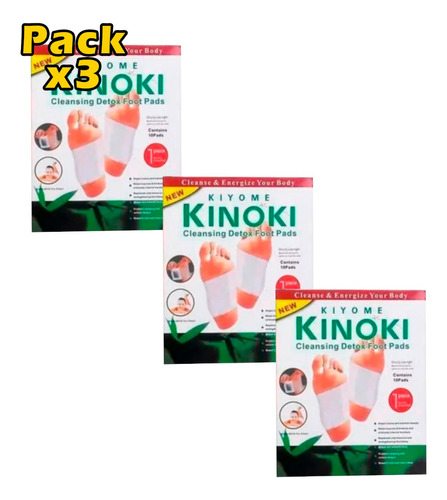 Pack X3 Parche Desintoxicante Kinoki 30 Unidades