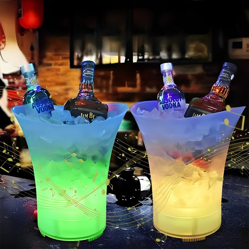 Balde De Gelo Rgb Caixa De Som Bluetooth Vodka Cerveja