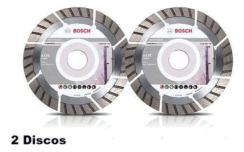 02 Discos Diamantados Bosch Concreto Armado 110mm Maquifer