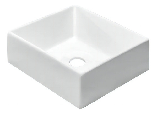 RR Shopp cuba sobrepor de mármore sintético quadrada banheiro ou lavabo tulipa branca
