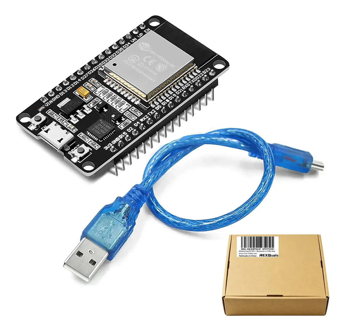 RexQualis Módulo Esp32 Wifi + Bluetooth 4.2 Ble Nodemcu Con Cable Usb