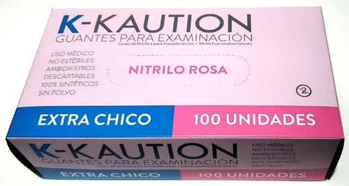 Guantes De Nitrilo Color Rosa Caja X 100 Un.