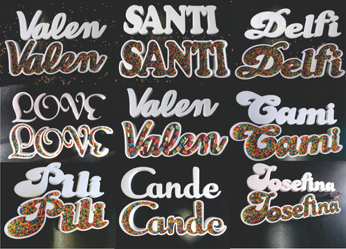 8 Letras Huecas + 8 Macizas Souvenir Candy Polifan Polyfan