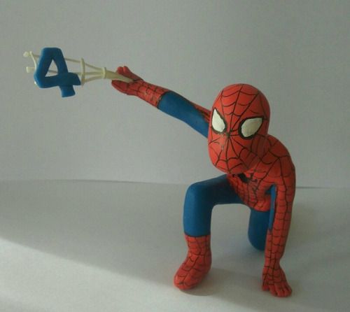 Adornos Para Tortas Spiderman Y Super Heroes  Porcelana Fría