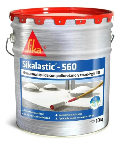 Membrana Liquida Sikalastic 560 Impermeabilizante 10kg Sika Color Rojo