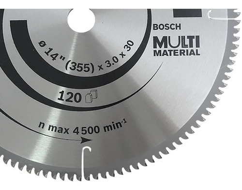 Disco De Serra Circular 355mm 120 Dentes Multimaterial Bosch