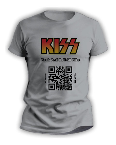 Remeras Rockeras Qr Personalizado Hombre Y Mujer Kiss - 3041