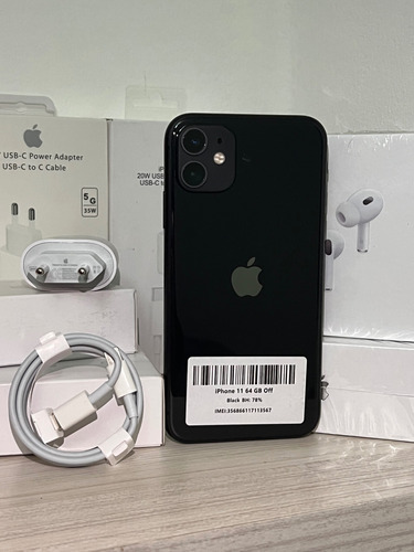Iphone 11 (64 Gb) + Cargador Apple Original Negro (Usado)