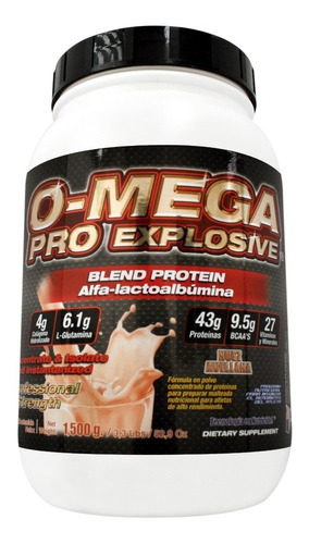 Proteína Whey Omega Pro Explosive 1,500 Gr 3.3 Lbs Bajo Carb Sabor Nuez/Avellana