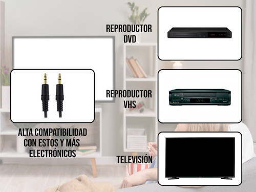 Imagen 2 de 10 de Cable Auxiliar Mitzu 3.5mm Audio Plug 1.8 Metros 11-1005
