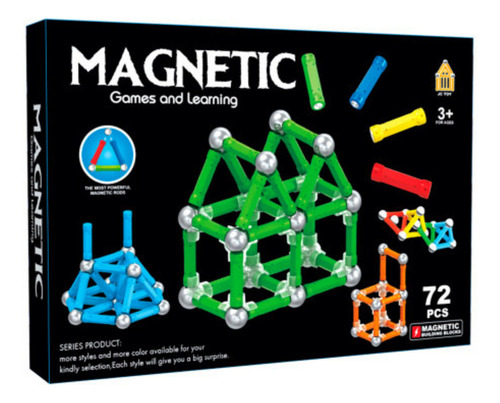 Bloques Magneticos Figuras Imantados Bolitas 72 Piezas