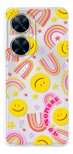 Funda Para Huawei Para Mujer Caritas Felices Con Nombre