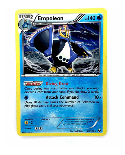 Empoleon 29/108 Holo - Carta Original De Pokémon B&w 5 2012
