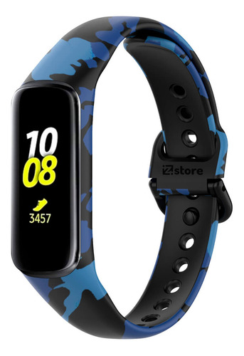 Correa Compatible Con Samsung Galaxy Fit 2 Camuflado Azul