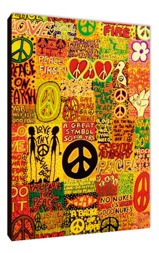 Cuadros Poster Paz Amor Hippie S 15x20 (paz (18)
