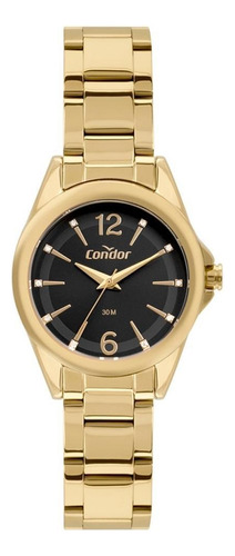Relógio Condor Feminino Dourado / Preto Copc21jaz/4p