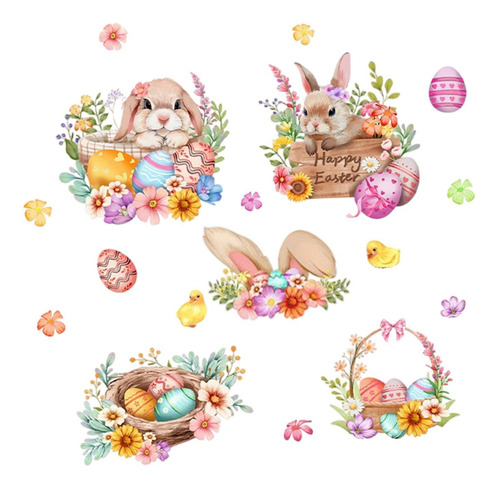 Ventana De Pascua Se Aferra Pegatinas Calcomanías De