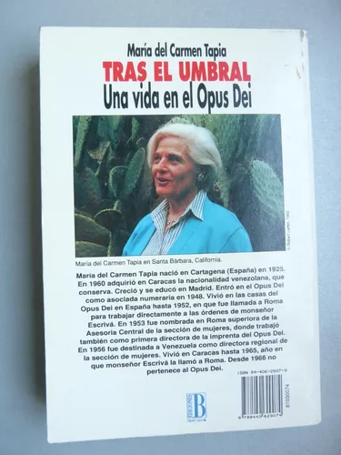 Tras El Umbral - Una Vida En El Opus Dei - M.del C. Tapia (Usado)