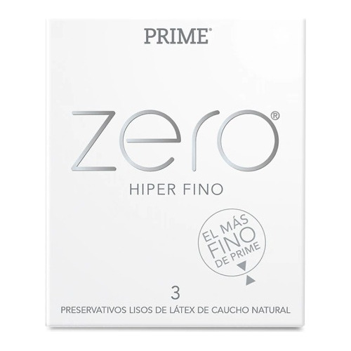 Preservativo De Látex Prime Zero Hiper Fino X 3 Un
