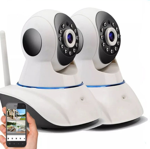 Imagen 1 de 8 de Kit X 2 Camara Ip Wifi P2p Hd Seguridad 720p 1.3mp Audio