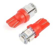 Comprar Bombillo Led Muelita T10 Luz Rojo 5 Led Alto Brillo El Par