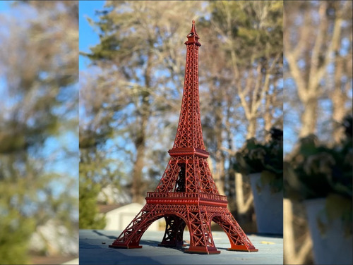 Réplica Da Torre Eiffel - 25cm De Altura - Impressão 3d Bordô