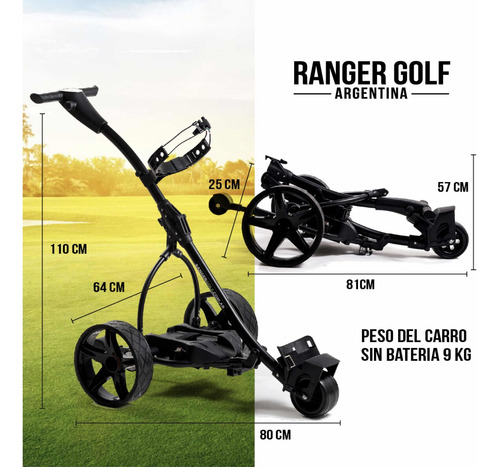 Imagen 6 de 10 de Carro Ranger Golf Electrico ** Control Remoto** Litio !