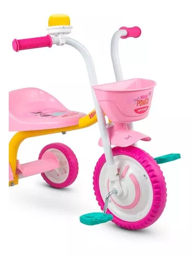 Triciclo Infantil Minnie Disney Nathor - Menina Motoca Rosa