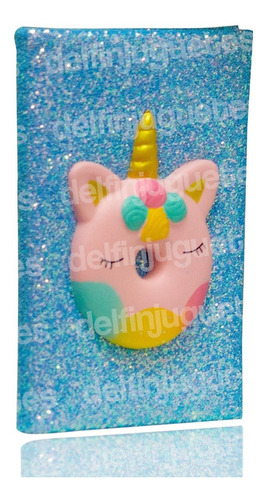 Cuaderno Hojas Rayada Squishy Unicornio Brillos 72 Hojas