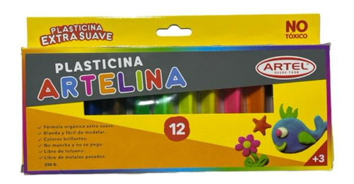Plasticina 12 Unidades Color Surtido 200 Gr No Tóxico