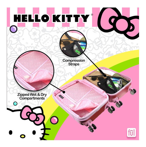 Equipaje De Mano Completo De Hello Kitty, Maleta Enrollada M