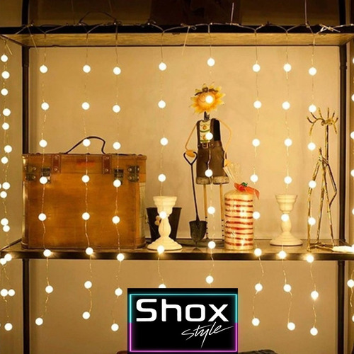 Imagen 2 de 10 de Cortina Bolitas Led Esferas Interconectables 280 Luces Shox