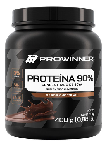 Proteína De Soya 90% sabor Chocolate 400 G Prowinner