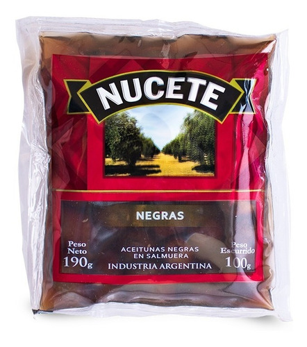 Nucete Aceitunas Negras Sachet 100 Grs Pack 6  Unidades 