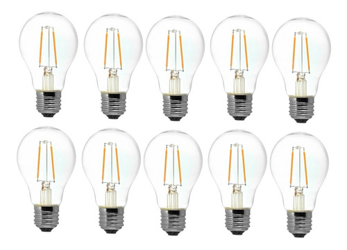 Imagen 3 de 6 de Pack X10 Ampolleta Vintage 2w E27 Filamento Luz Calida