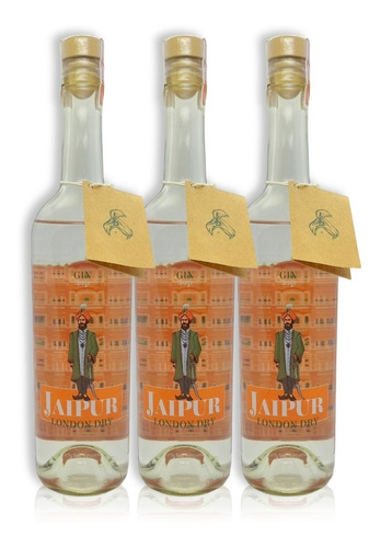 Jaipur Gin London Dry Cítrico Destilado Kit X3u 750ml
